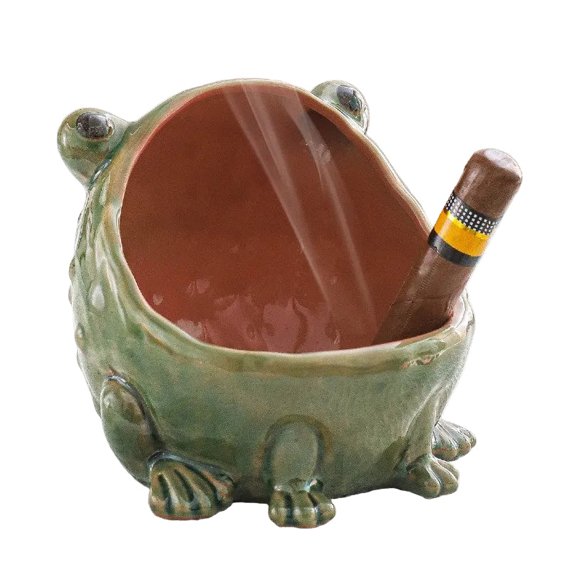Whimsical Handcrafted Frog Ashtray Ceramic